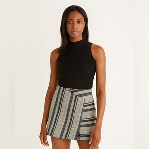 NWT Kate Spade Saturday Crossover Mini Skirt in Dobby Stripe‎ Sz 4
